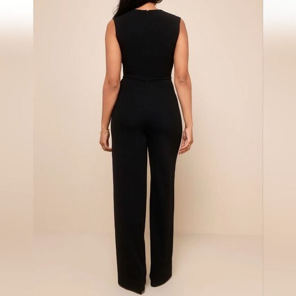 Lulus Size Small Black Sleeveless Wide Leg Jumpsuit - Picture 2 of 5